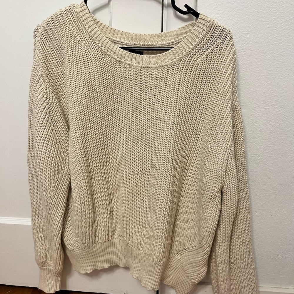Gap Cream Fisherman Knitted Sweater Medium M